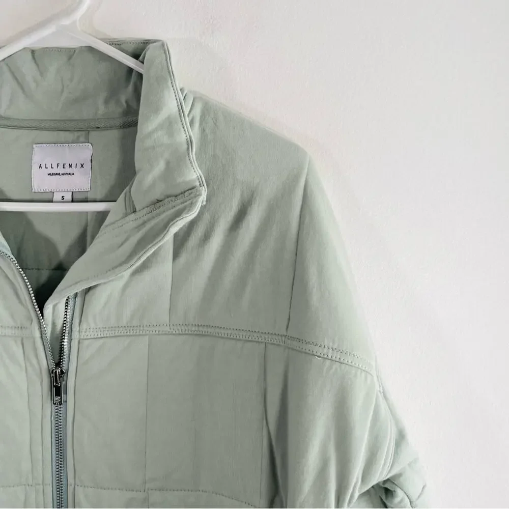 Anthropologie All Fenix Marnie Mint Green Quilted Puffer Jacket Small Allfenix